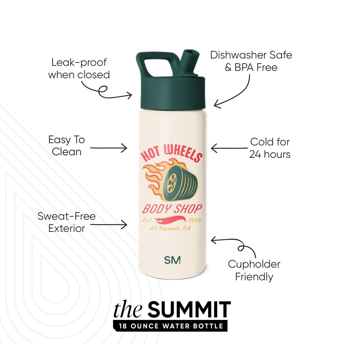 Summit Kids Water Bottle with Straw Lid